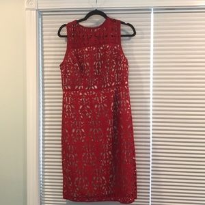 Red lace dress